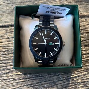 Lacoste Black Dial Watch with Silver Details NEW WITH TAG and BOX 50% OFF RETAIL